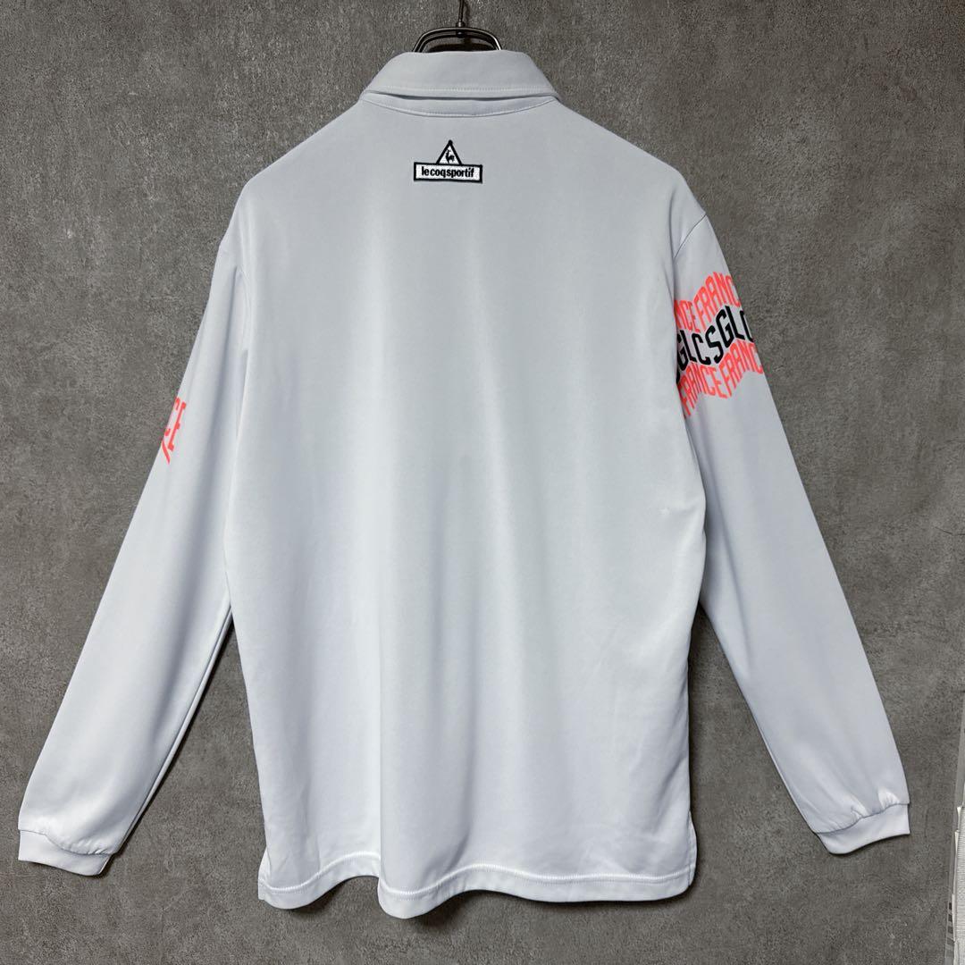 le coq sportif ルコック ロゴ総柄 長袖ポロシャツ ホワイト M