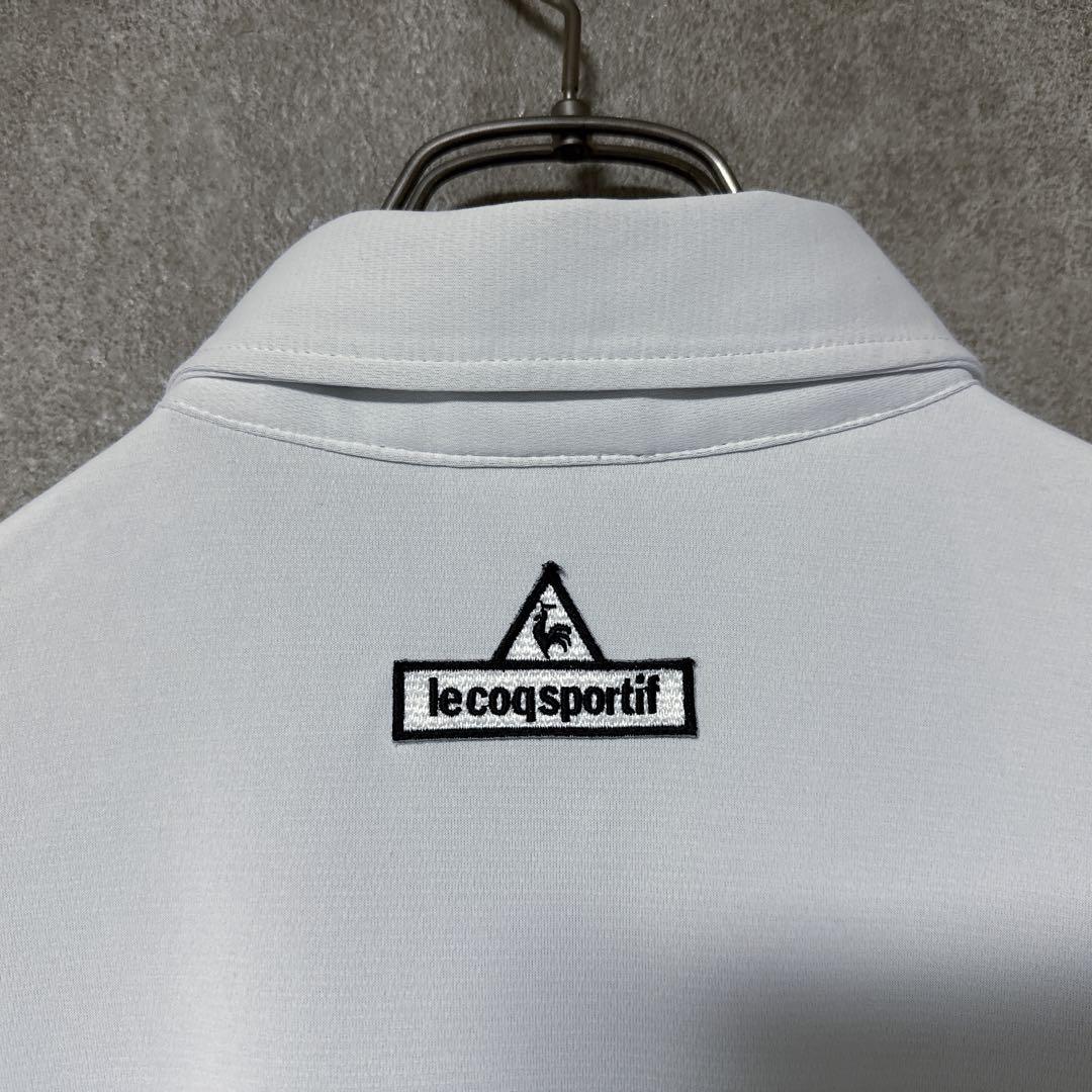 le coq sportif ルコック ロゴ総柄 長袖ポロシャツ ホワイト M