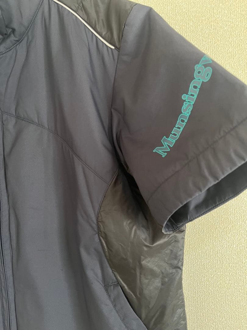 Munsingwear 半袖ブルゾン メンズL ネイビー ゴルフジップジャケット