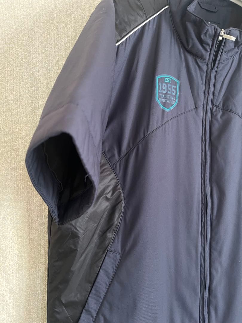 Munsingwear 半袖ブルゾン メンズL ネイビー ゴルフジップジャケット
