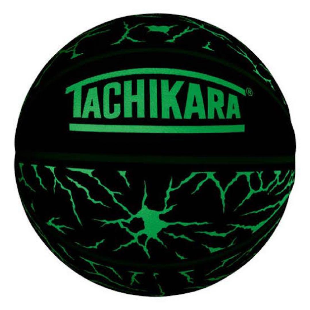 TACHIKARA バスケットボール 7号 黒/緑 暗闇光