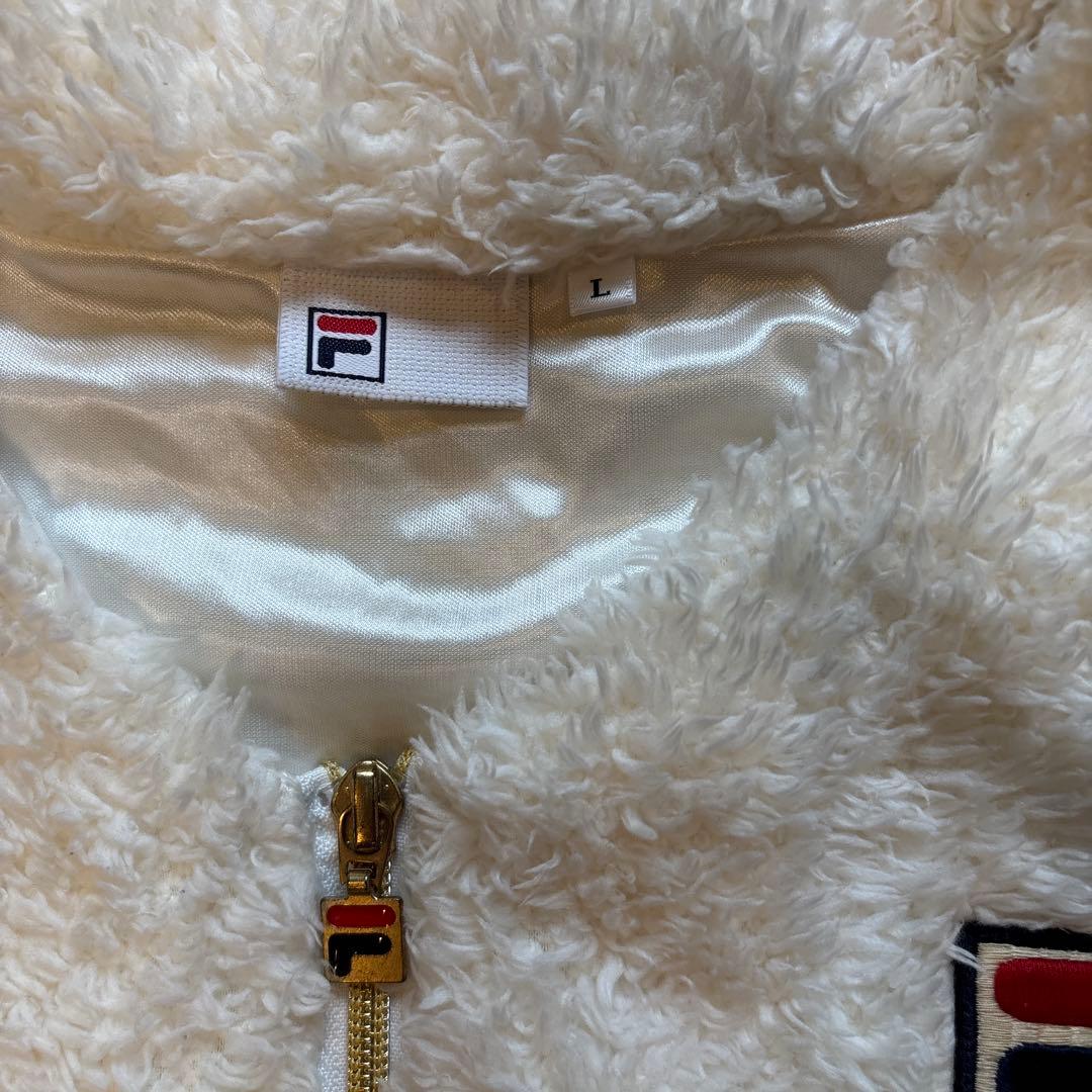 FILA もこもこテニス、ゴルフ用レディースベスト L ノースリーブホワイト美品