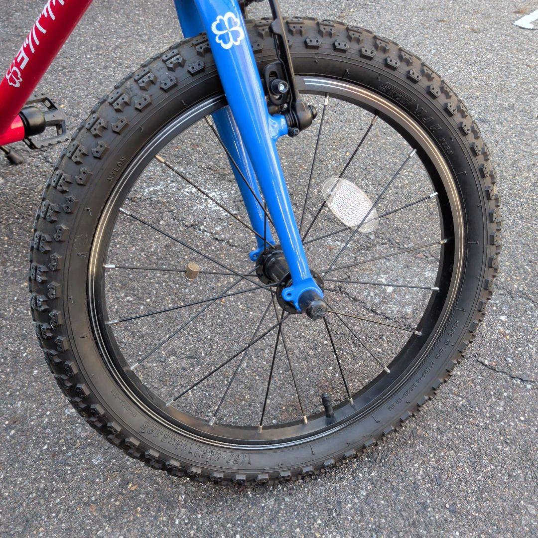 ヨツバサイクル　18インチ ヒーローレッド　カゴ付き　引き取り