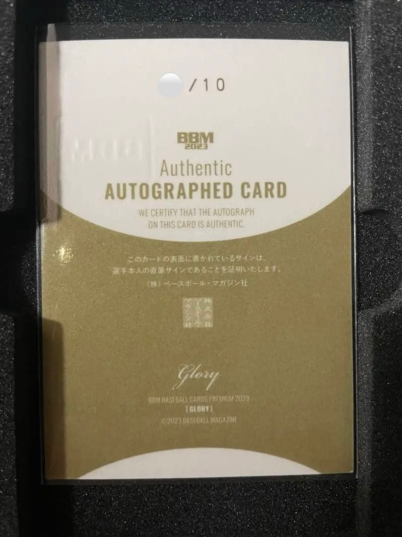 10枚限定　BBM 2023 glory 辰己涼介　直筆サインカード