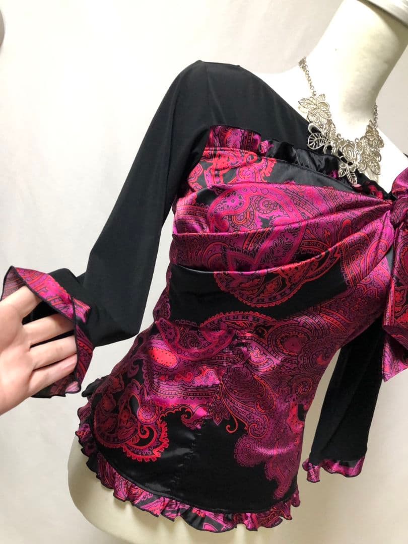 社交ダンス練習着レッスン着パーティ。ロイヤルダンスチャコットサテントップスドレス