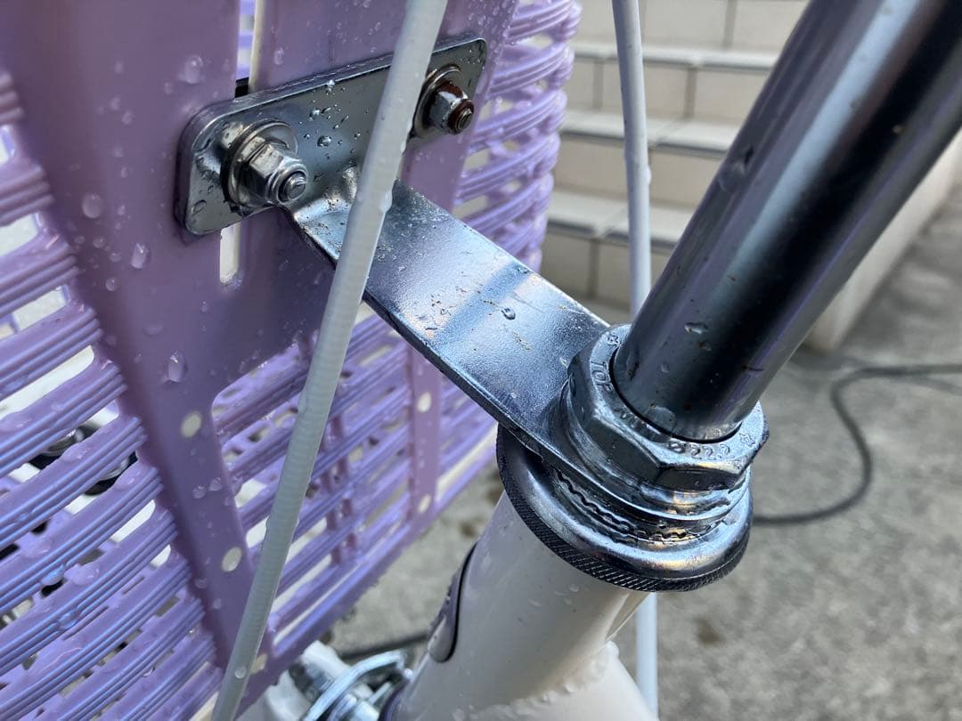 エコパル　子供用自転車 紫色 前カゴ付き