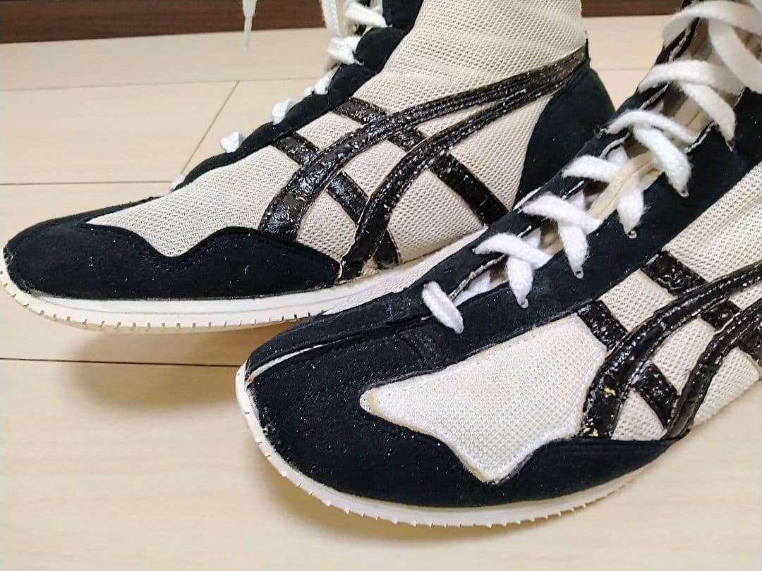 【ソール交換済】アシックス ボクシングシューズ 白ロング 27cm