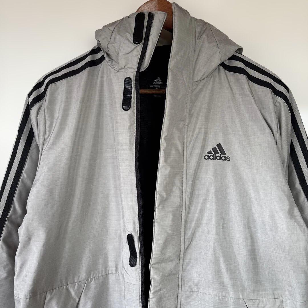adidas ライトインサレーテッド　ロングコート　ベンチコート　xs グレー
