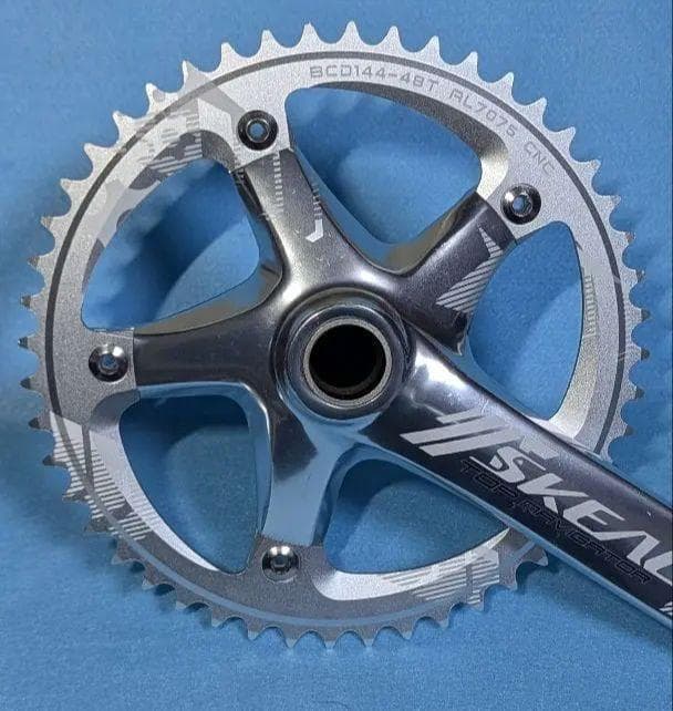 SKEACE ピスト用クランクセット 165mm 48T BB付属　シルバー