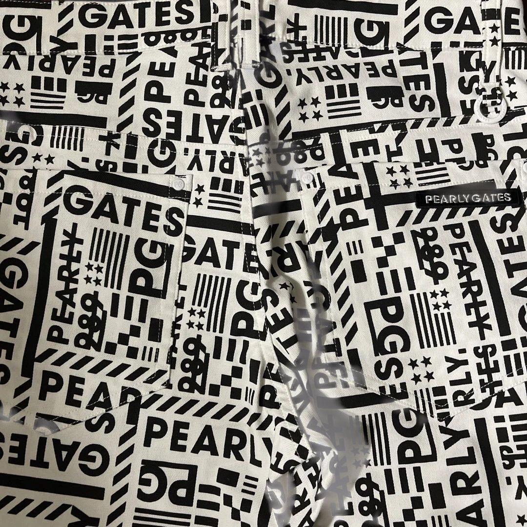 新品　PEARLY GATES ロゴプリントパンツ　白　Mサイズ 3