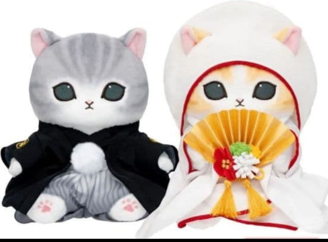 （新製品がおまけ付！）mofusand 受注生産！和装ウェディングペアぬいぐるみ