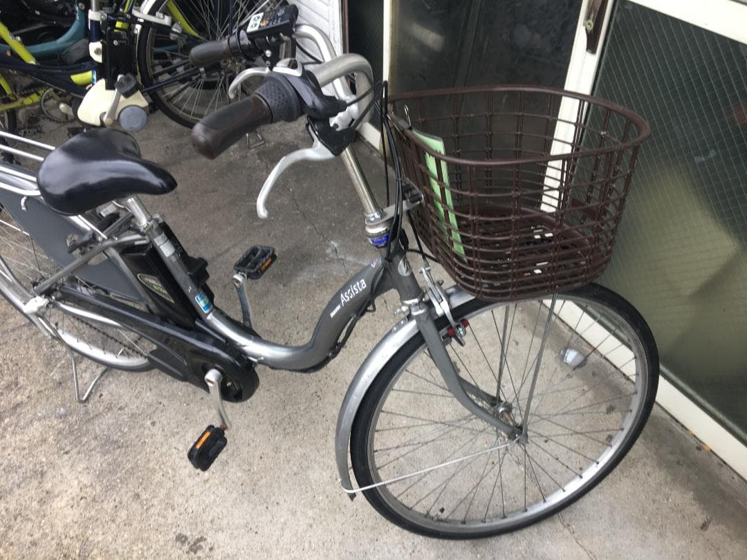 地域限定送料無料　アシスタ　8,9AH　子供乗せ　シルバー 神戸市　電動自転車