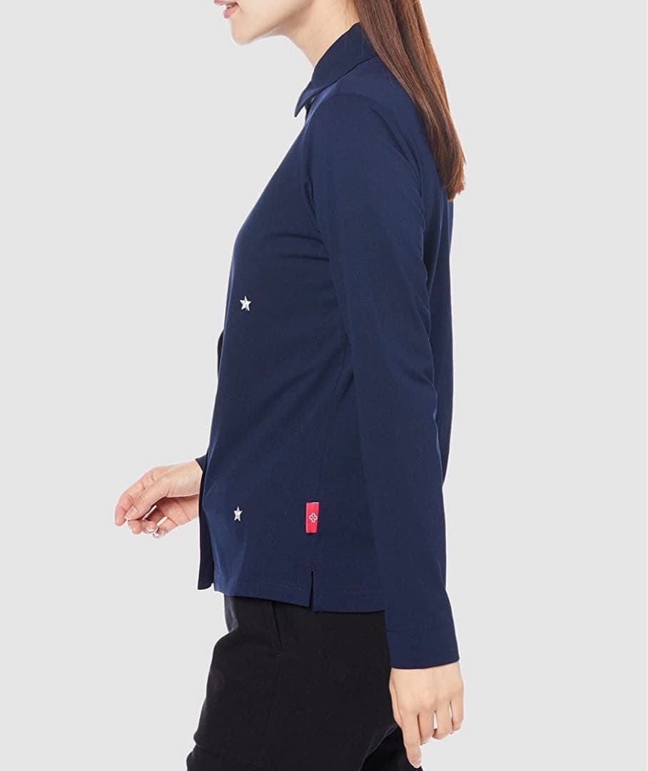 マリ・クレール marie claireシャツ 長袖シャツ レディース ネイビー