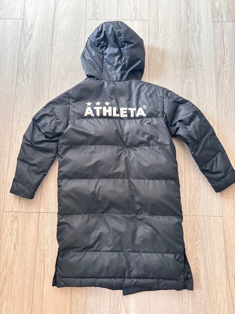 ATHLETA 黒 ベンチコート フード付き