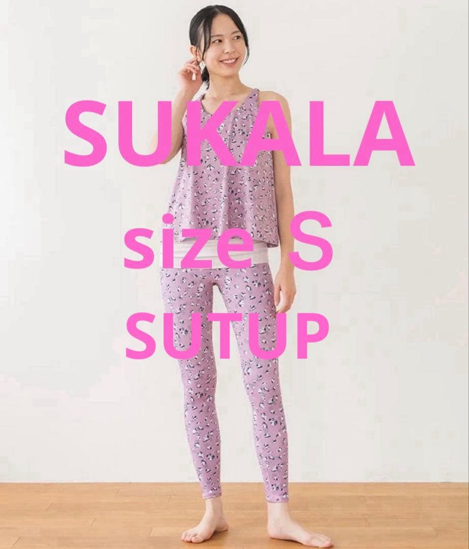 【SUKALA】フラワープリントレギンス＆ベーシックロゴブラトップ