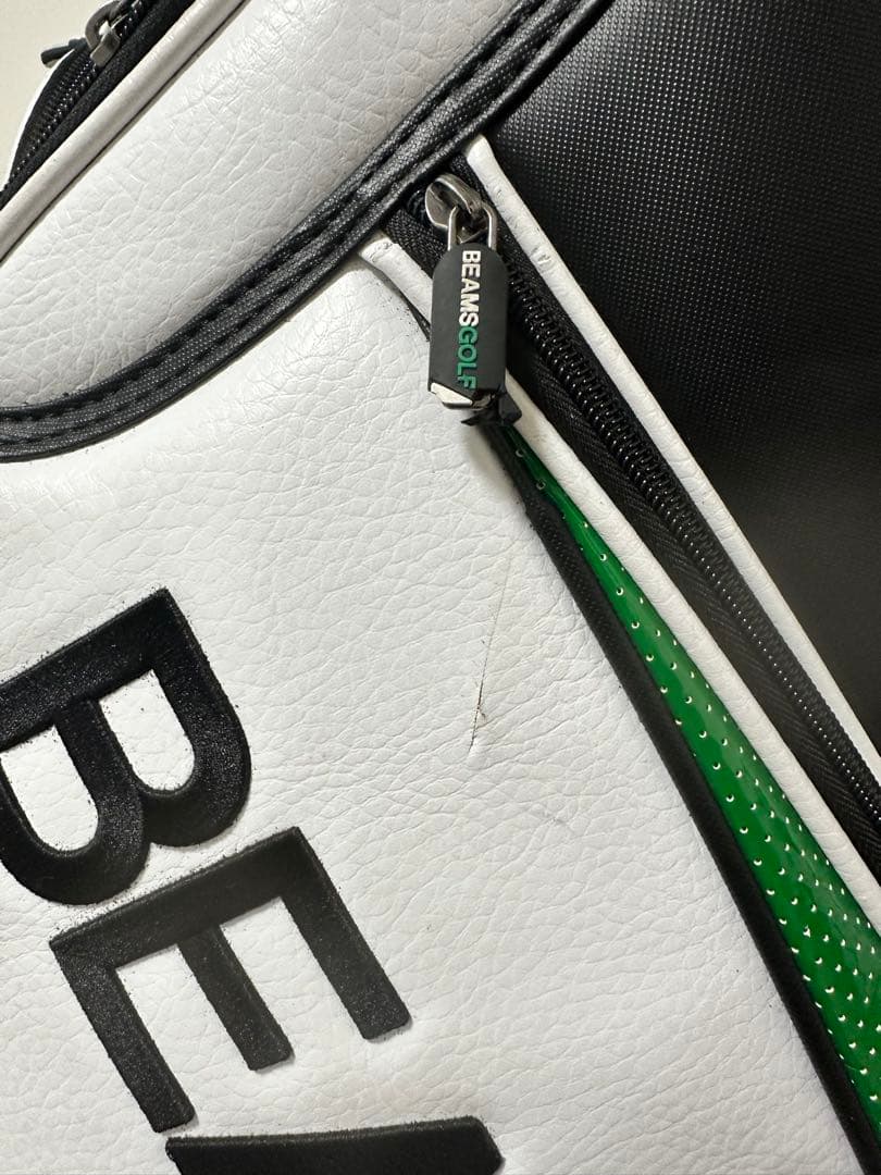 BEAMS GOLF キャディバッグ ホワイト/グリーン