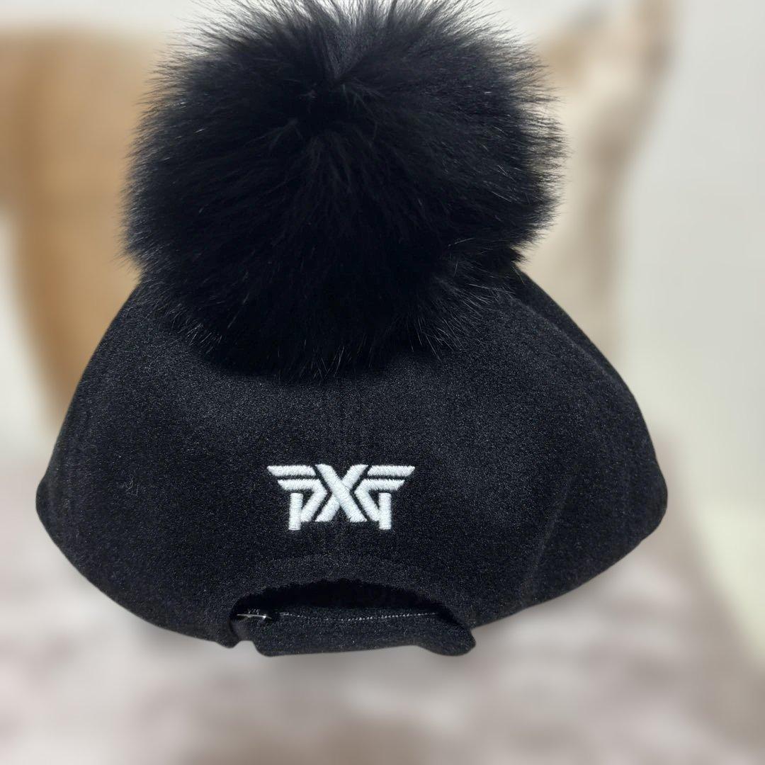 PXG 黒 ファー付きキャップ