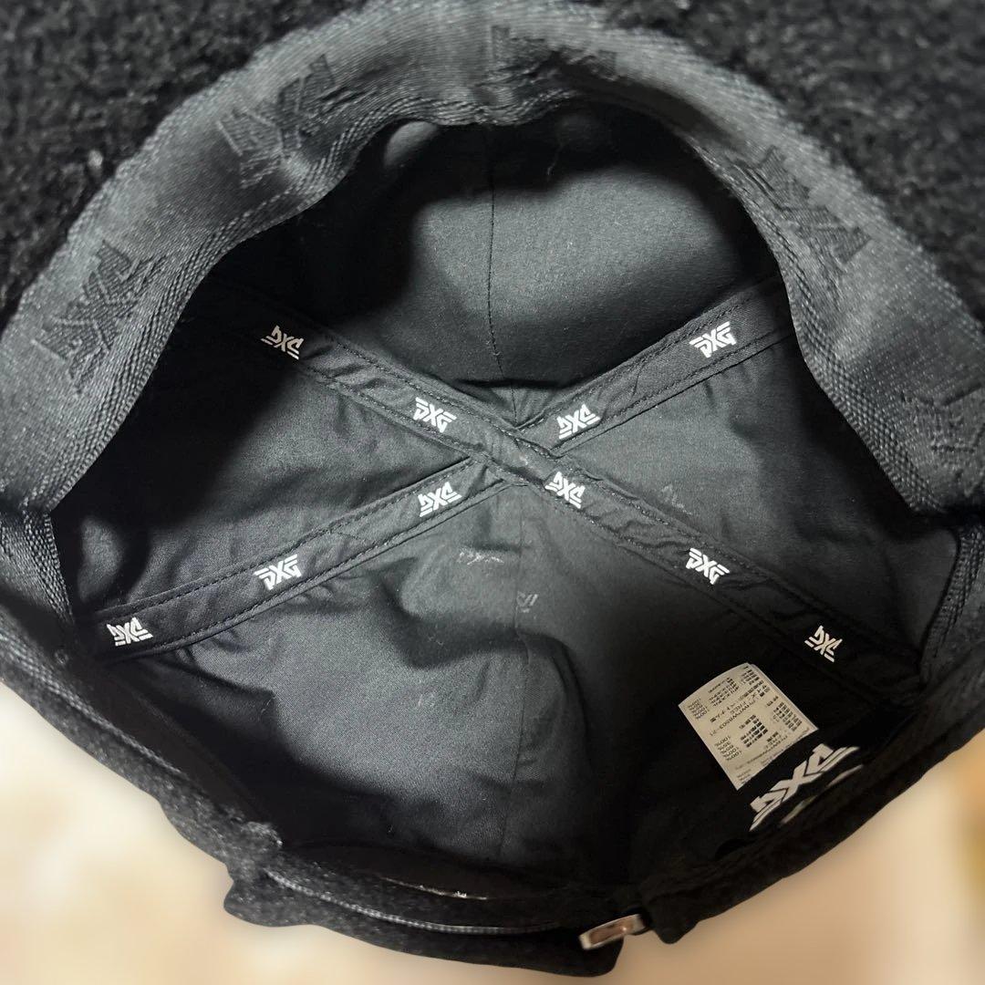 PXG 黒 ファー付きキャップ