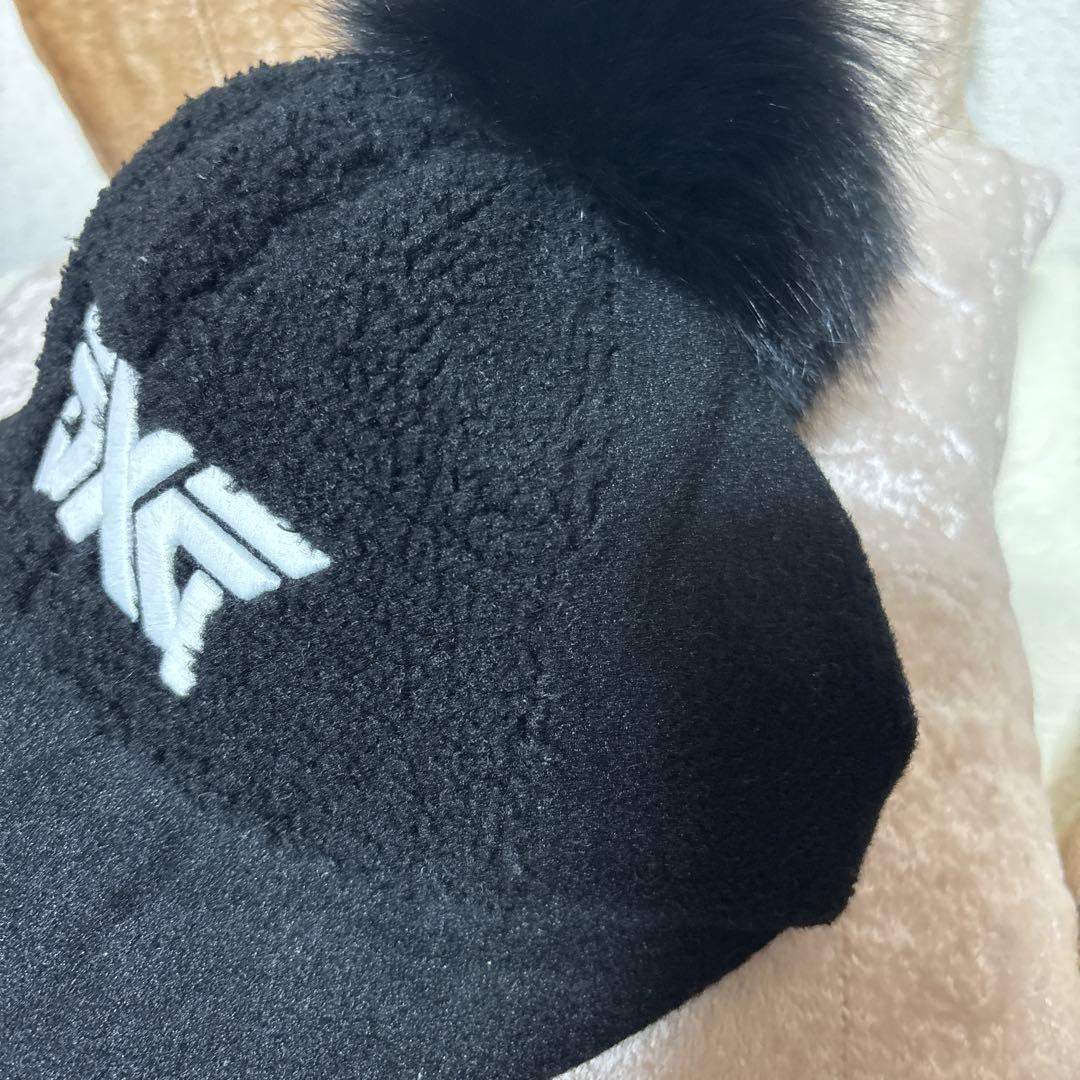PXG 黒 ファー付きキャップ