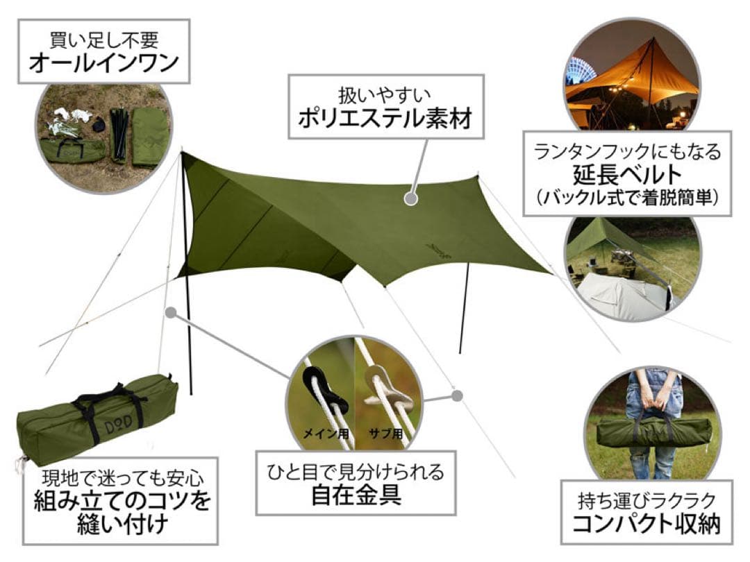 未開封新品 DOD ITSUKA NO TARP オリーブグリーン