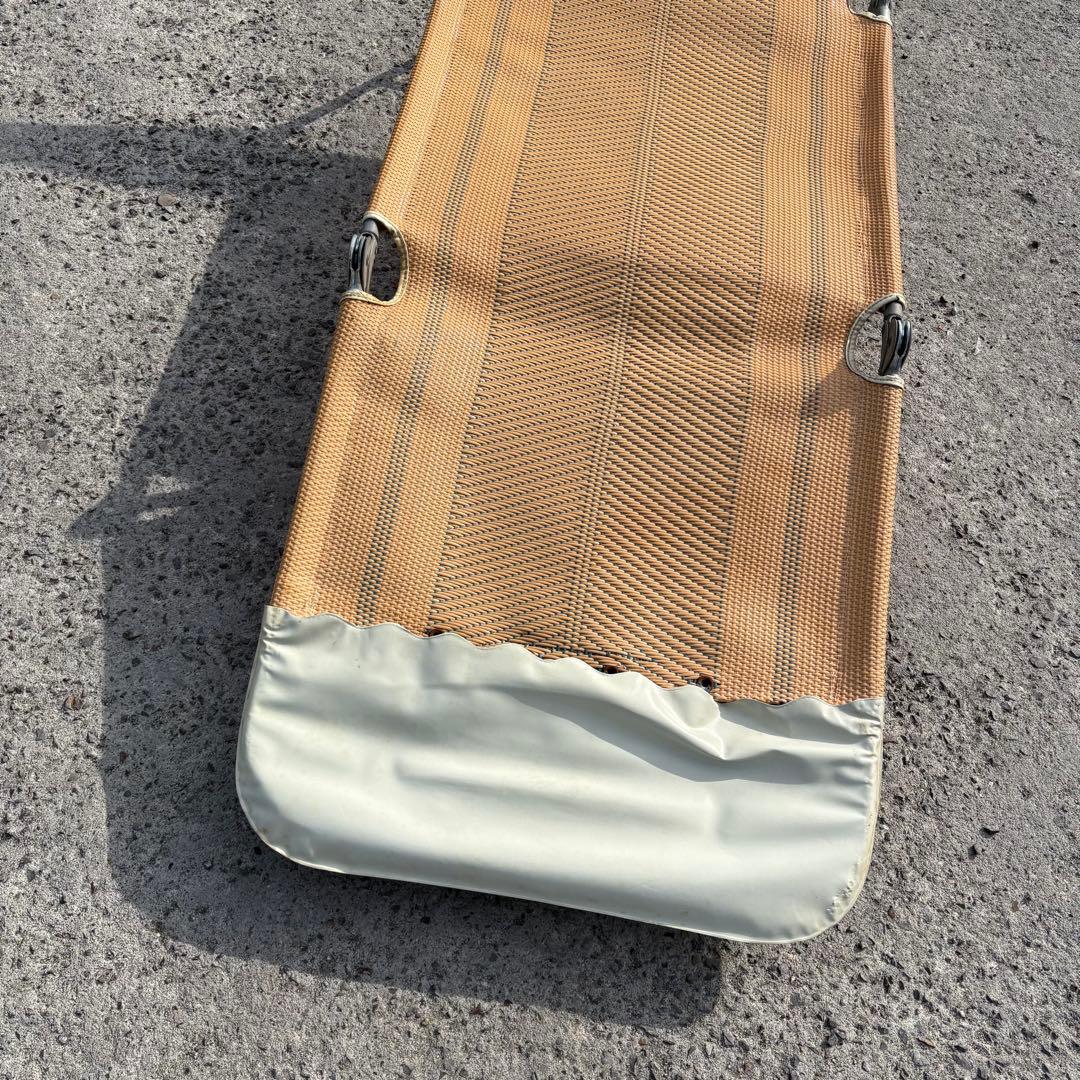 ② 昭和レトロ 折りたたみサマーベッド ビーチベッド ビーチチェア 簡易ベッド