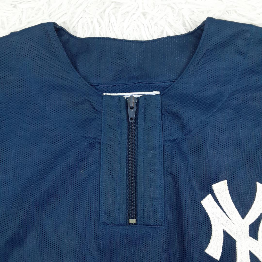 美品◎STARTER NY トレーニングウェア ハーフジップメッシュ 紺 S