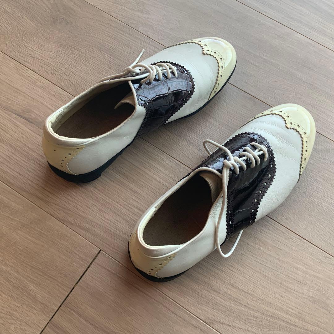 LANVIN SPORT ゴルフシューズ ホワイト・ブラウン　メンズ