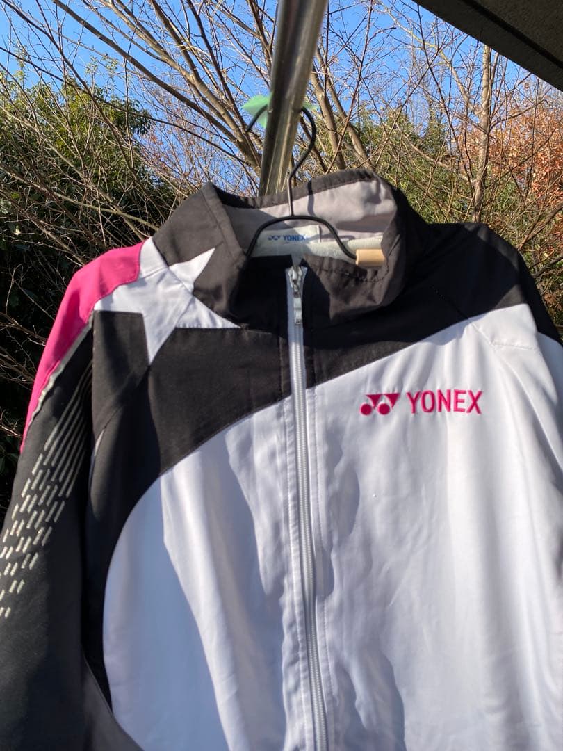 YONEXヨネックス ヒートカプセル ユニO ウォームアップ 白ピンク星 長袖