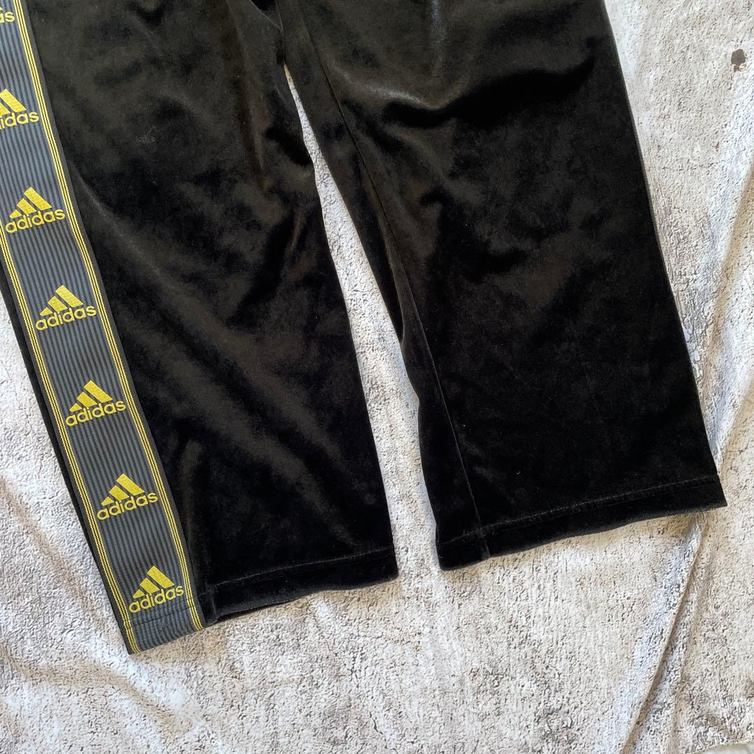 00s adidas ベルベット　ベロア　ジャージ　セットアップ ブラック