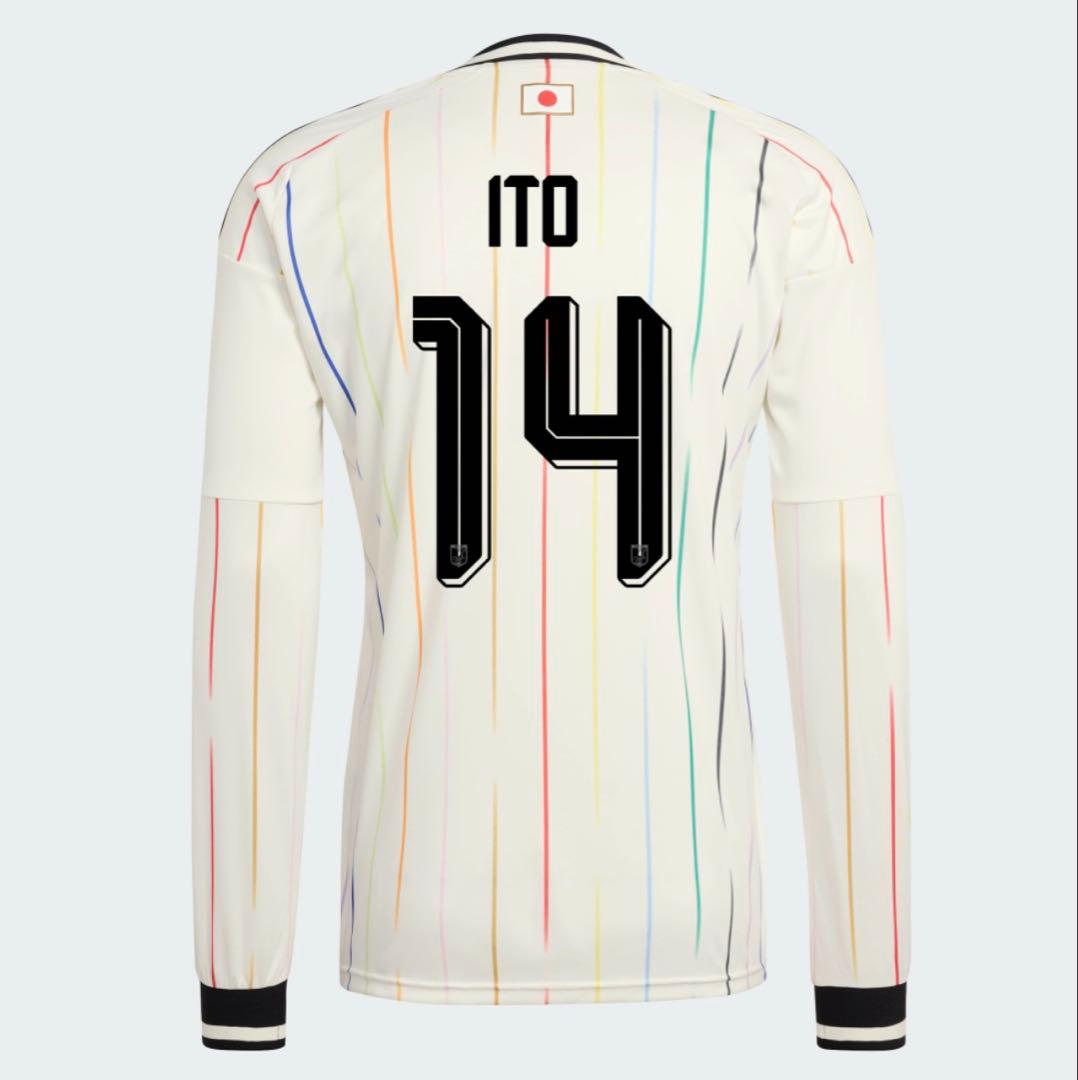 【新品】伊東純也 サッカー日本代表 アウェイ 長袖 レプリカユニフォーム L