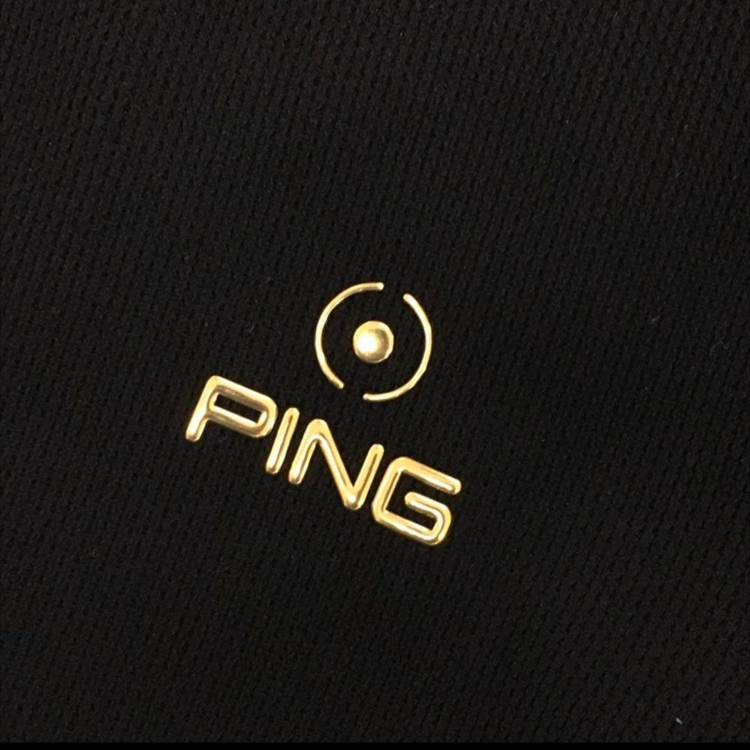 【美品】PING ピン　レディース 半袖 ニットパーカー LL ブラック