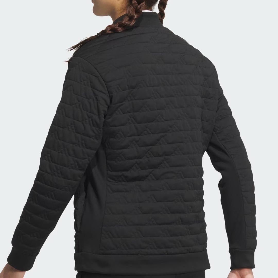【L】秋冬 定価34,100円 アディダス ゴルフ 中綿 キルト セットアップ黒
