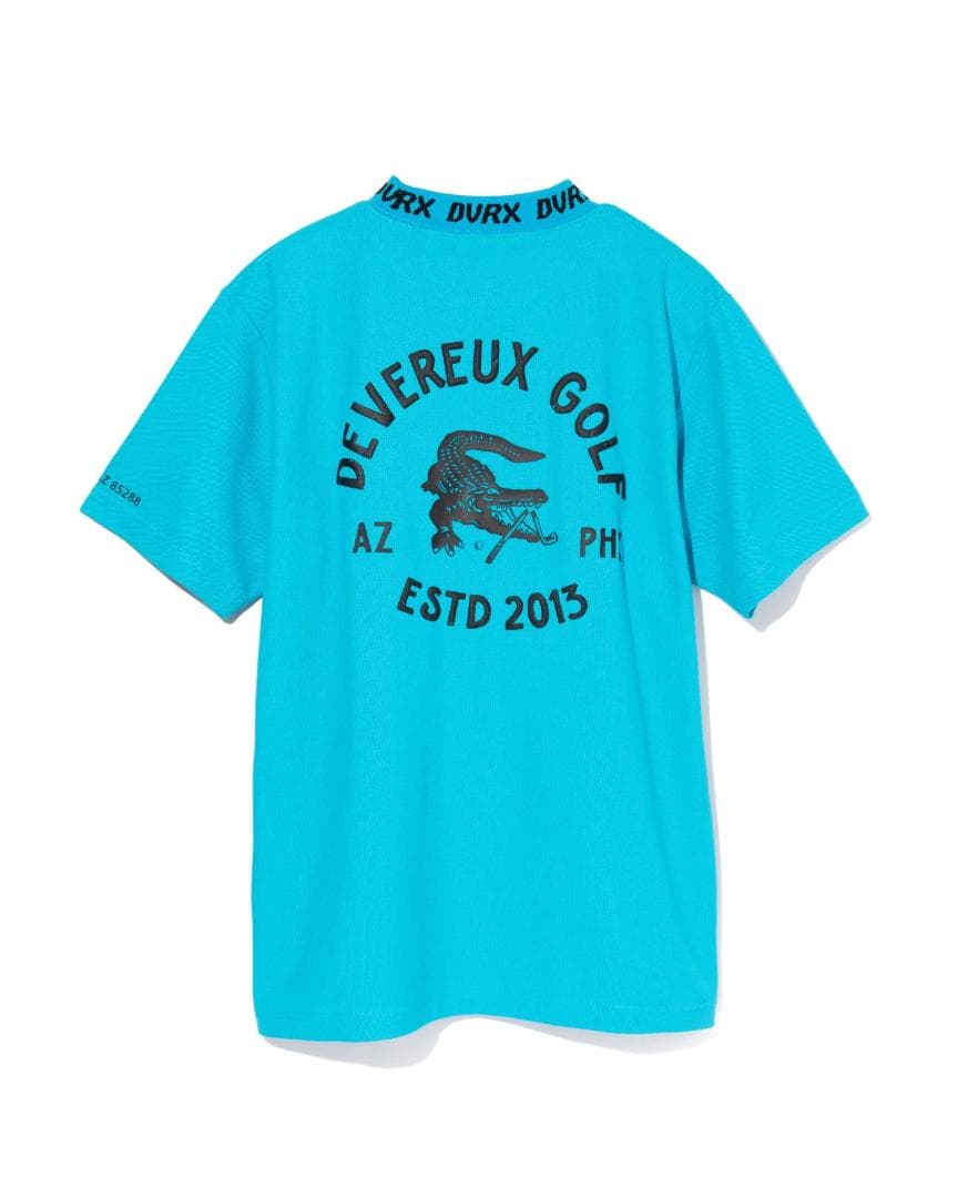 新品【デヴァロー ゴルフ】 Rib モックネッククロコTシャツ XL