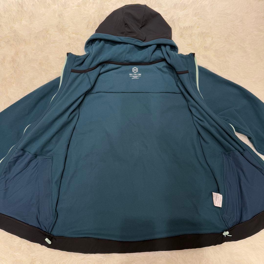 アンダーアーマー 上下ジャージ フード付 セットアップ フリース 青 2XL
