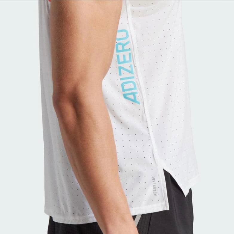 ■adidas ADIZERO シングレット 白M ランニング タンクトップ■