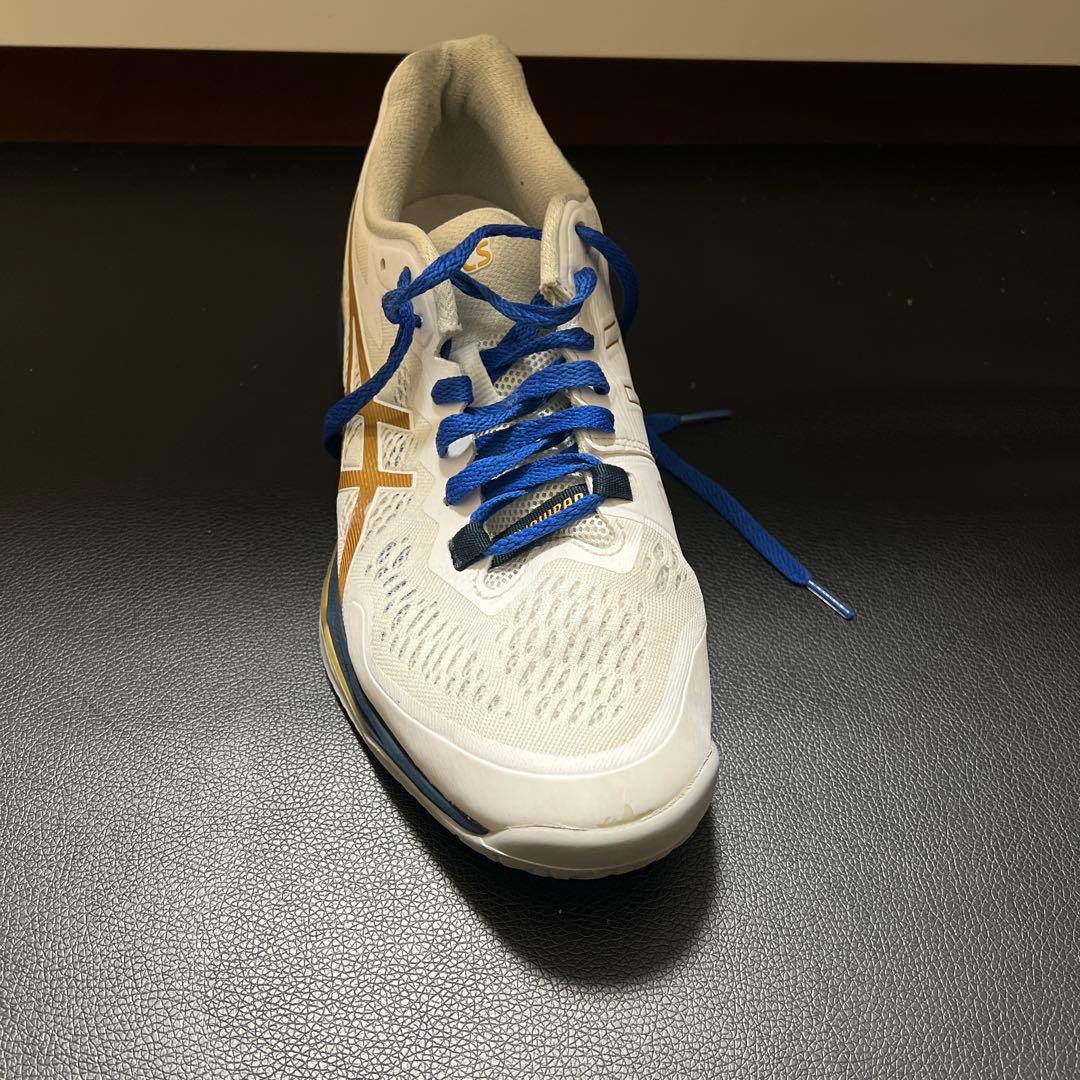 ASICS バレーボールシューズ ホワイト/ブルー/ゴールド
