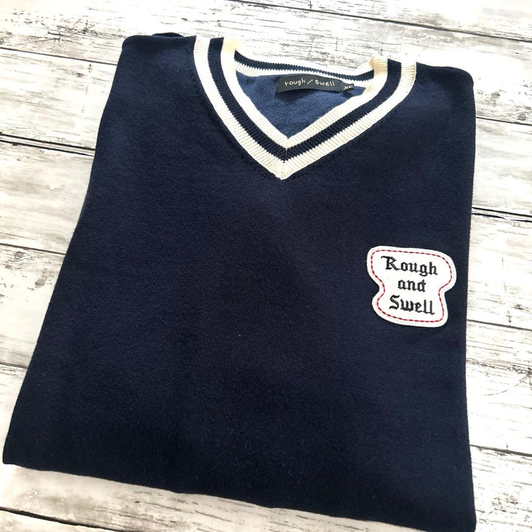 大きいサイズ　rough & swell　XL　ニット　Vネック　セーター