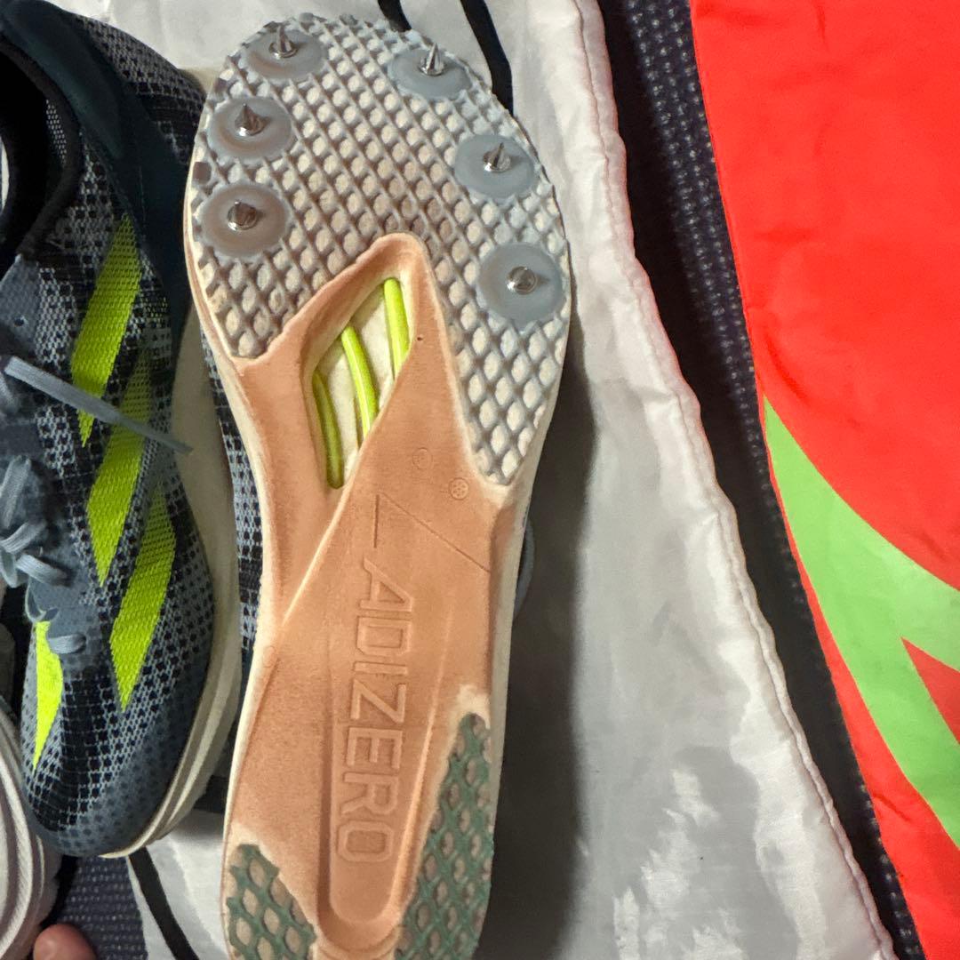adizero スパイクシューズ US7 グレー/イエロー