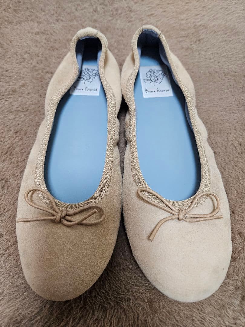 【07】【美品】Emma Francisバレエシューズ ベージュ スエード