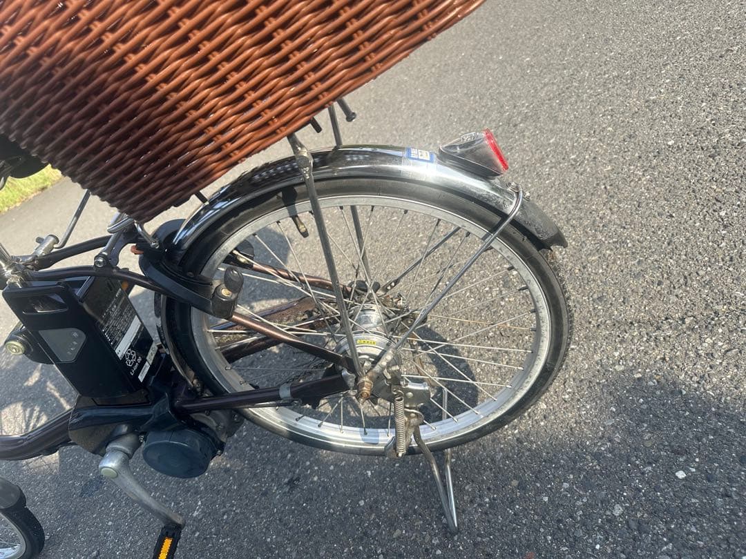 ブラウン 電動アシスト自転車 前後バスケット付き