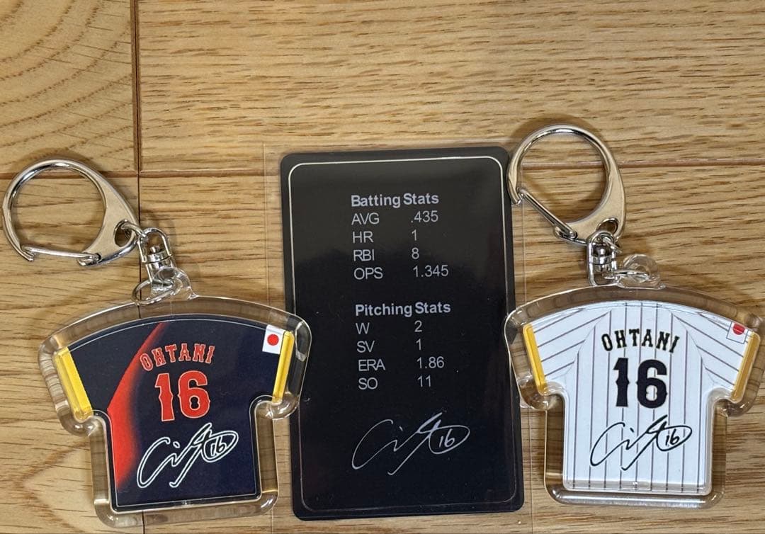 大幅値下⭐️WBC非売品セット⭐️大谷翔平ホームビジターキーホルダー＆スタッツカード