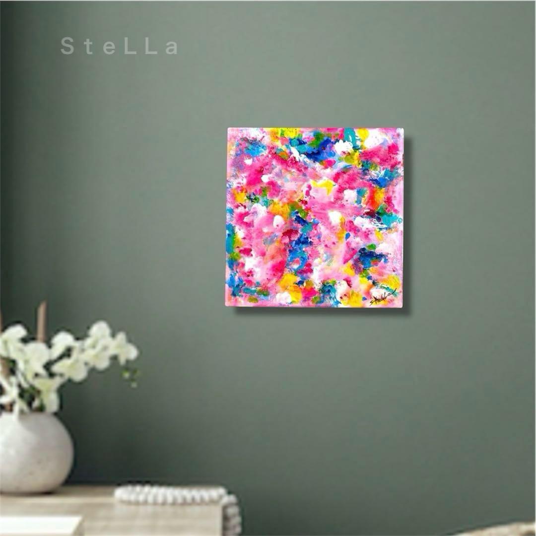 モダンアート　北欧アート　現代アート　カラフル　春　フラワーアート　絵　絵画