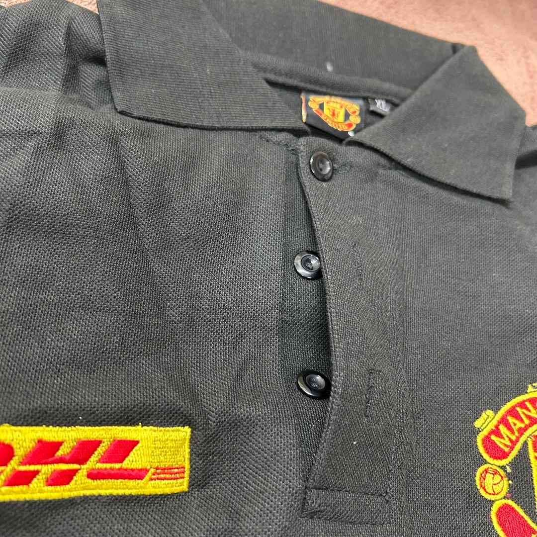 Manchester United XL ポロシャツ DHL サッカー ブラック