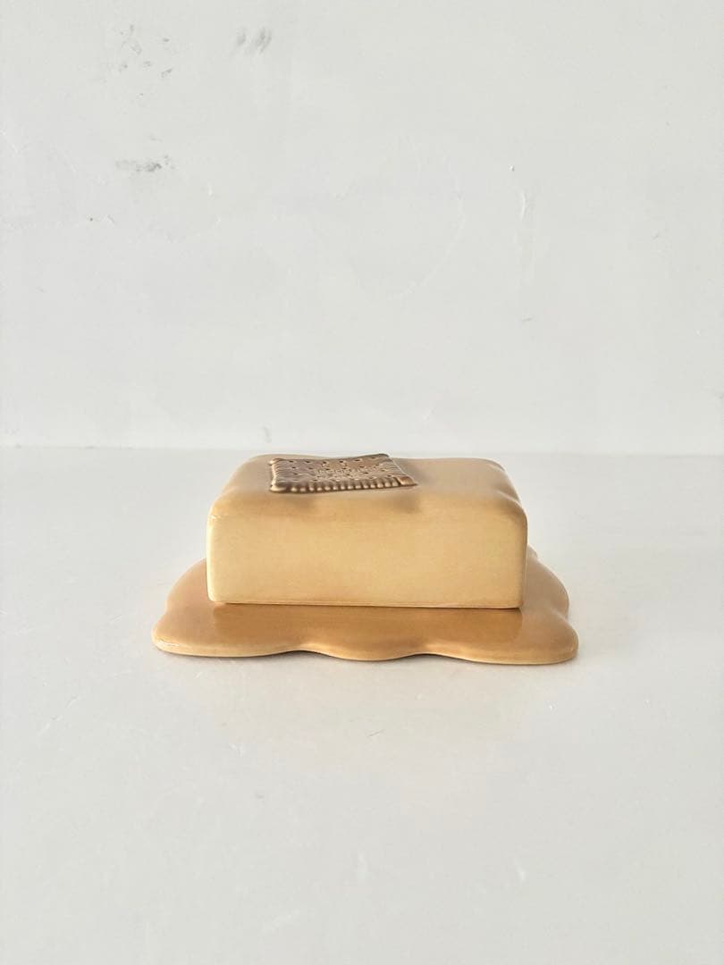 【フランスヴィンテージ】LU　ビスケット　　バターケース　陶器