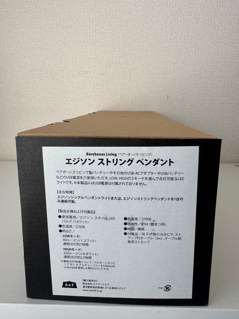 【正規品　新品】Barebones Livingエジソンストリングペンダント