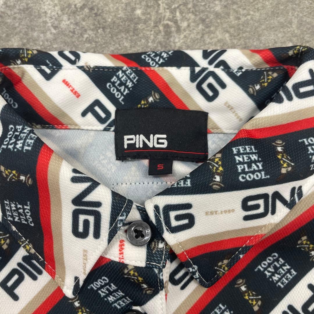 ■ PING ピン ゴルフウエア セットアップ 上下 総柄 ロゴ スカート S