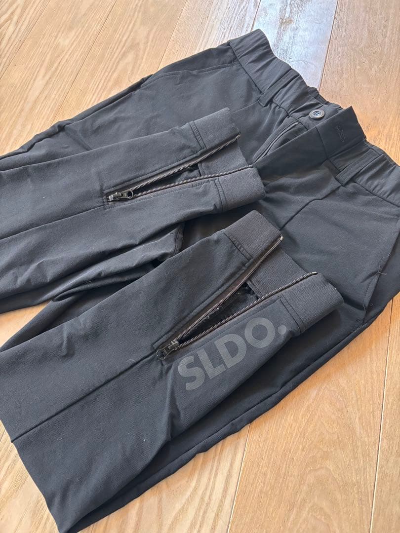 SLDO 黒 ゴルフパンツ ジッパー付き