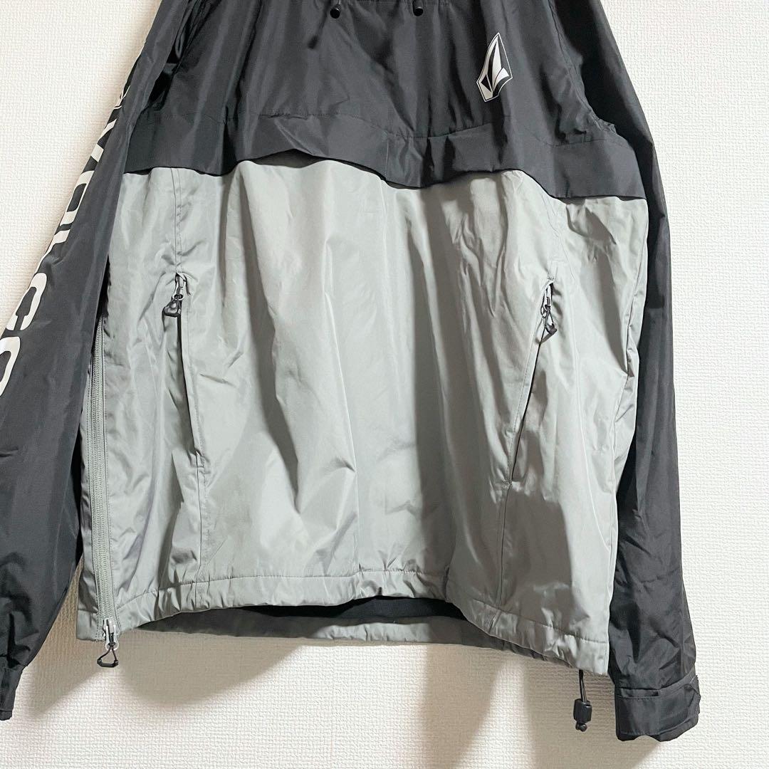 美品　VOLCOM フード付きスノーボードウェア　ブラック/グレー　サイズL