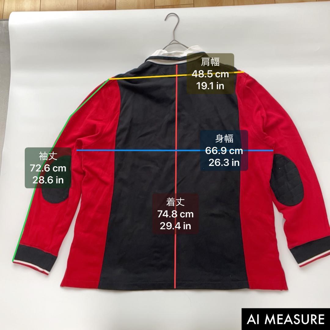 ポロラルフローレン クラブラガーシャツ オーバーサイズ XXLサイズ相当 赤 黒