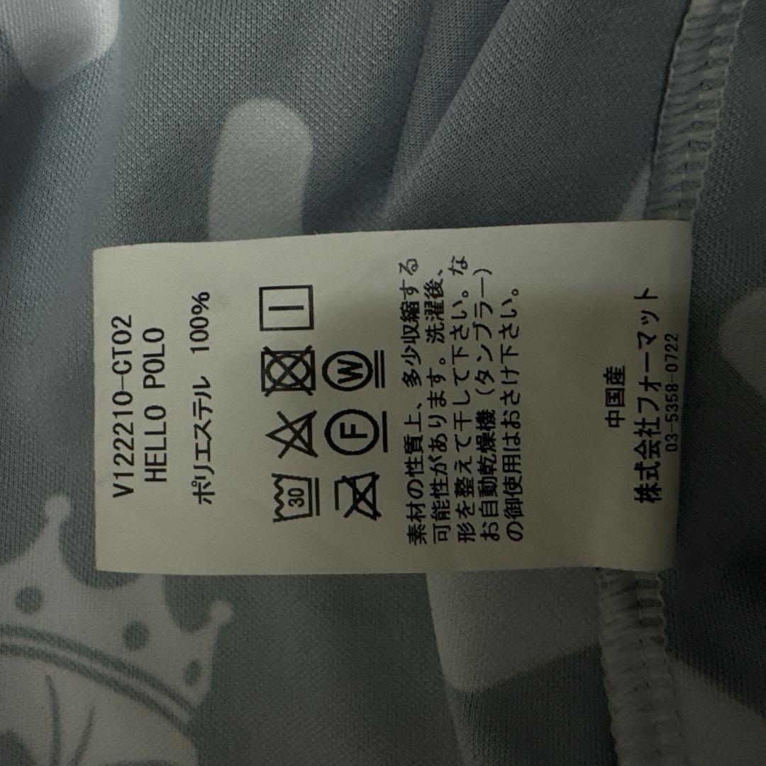 【V12】ライオンデザイン ゴルフシャツ 黒白XL
